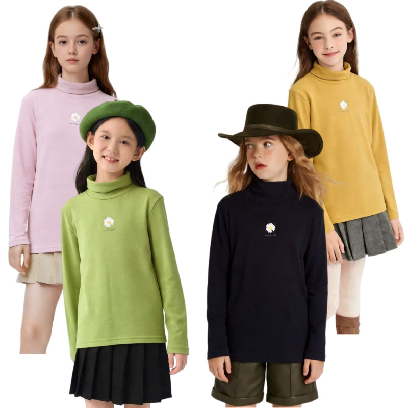 外贸原单秋冬装女童柔软自发热德绒长袖打底衫中高领堆堆领大童鑫,童装/婴儿装/亲子装,卫衣/绒衫,淘宝优惠券,粉丝福利购,淘宝优惠卷