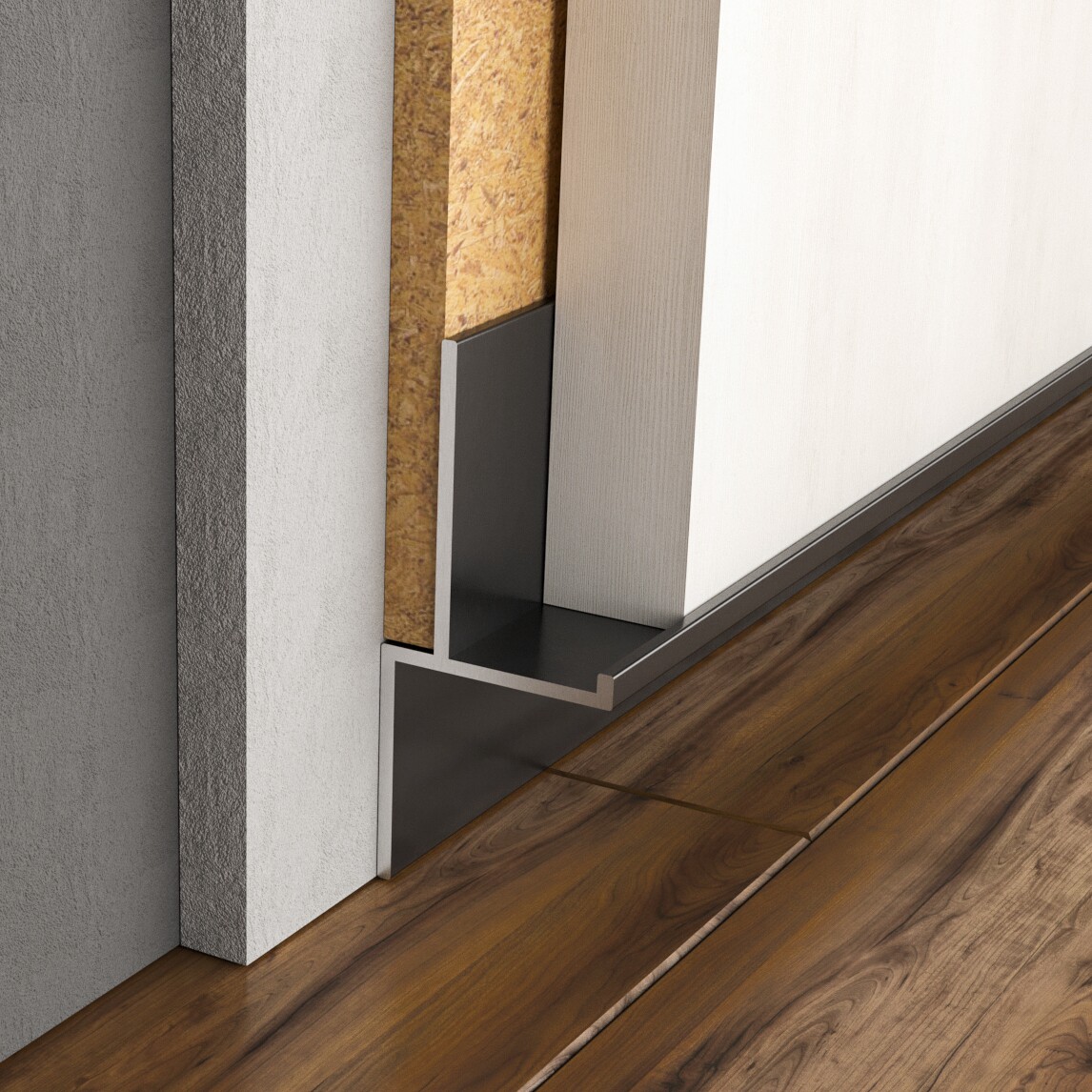 持雍隐形踢脚线金属嵌入式地线发光暗装ledi收边条自粘墙贴地脚线