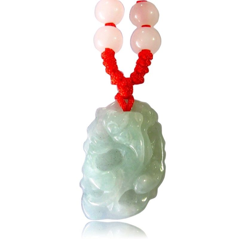 天然A货翡翠树叶貔貅吊坠玉坠项链饰品 男女款儿童款玉石招财挂件