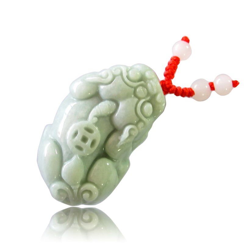 天然A货翡翠大钱貔貅吊坠 招财玉石挂件男女款项链玉坠饰品