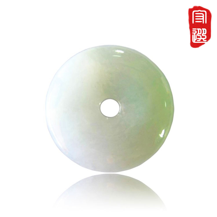 天然A货翡翠平安扣吊坠和氏璧玉佩挂件 怀古玉石男女款项链饰品