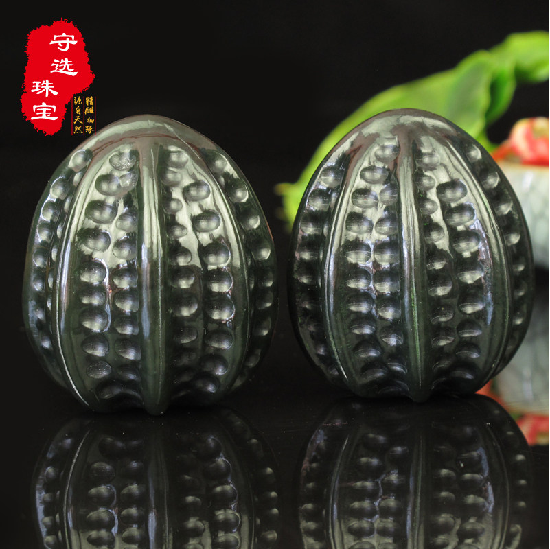 守选天然和田玉文玩核桃手把件按摩手球 玉石摆件玉器玉雕把玩件