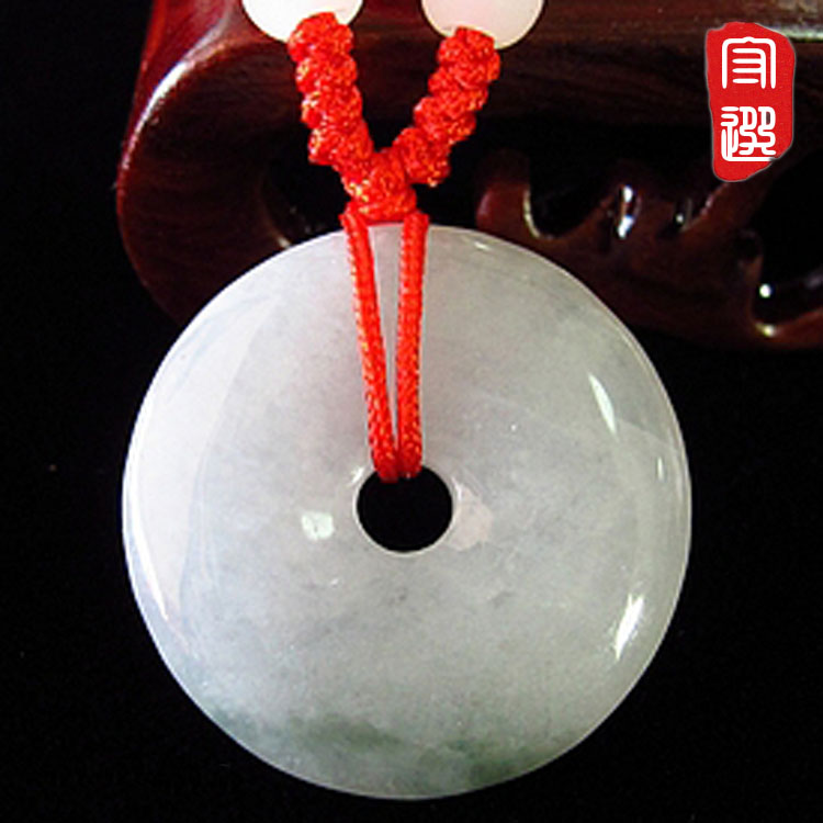 A货天然翡翠平安扣吊坠和氏璧玉佩女款怀古玉石挂件项链玉佩