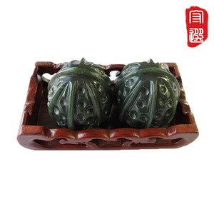 守选 天然和田玉核桃手把件 手部按摩手球 把玩文玩玉雕收藏玉器