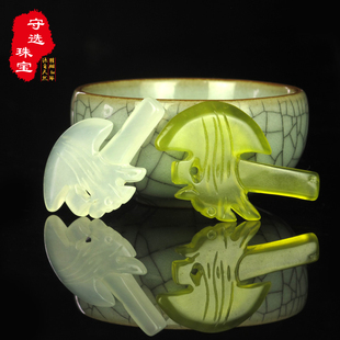 天然岫岩玉石睚眦吊坠龙王之二子岫玉斧子挂件男款玉坠玉佩项链