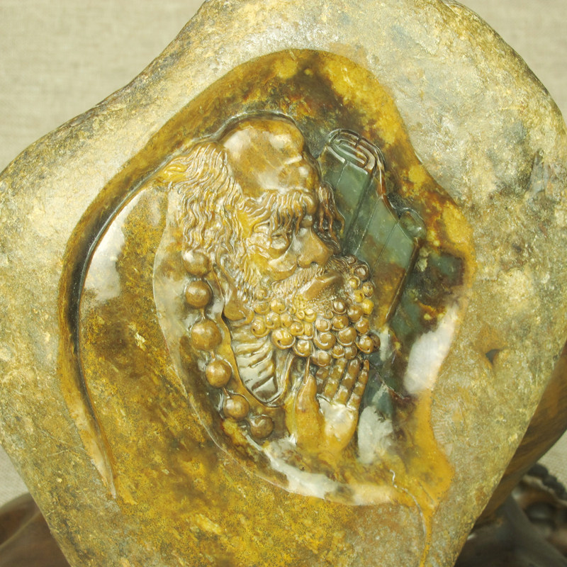 天然河磨玉达摩玉雕摆件 和田玉籽料摆设玉器工艺品家居