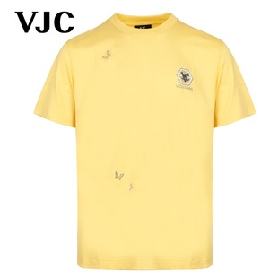 新款 D24BA1730 2024年夏季 男装 VJC 黄色烫钻短袖 T恤 专柜同款