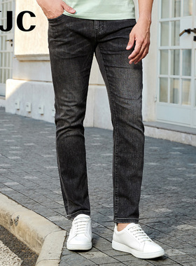 VJC/威杰思2025春季新款男装水洗休闲牛仔裤修身小脚裤B24BO3433