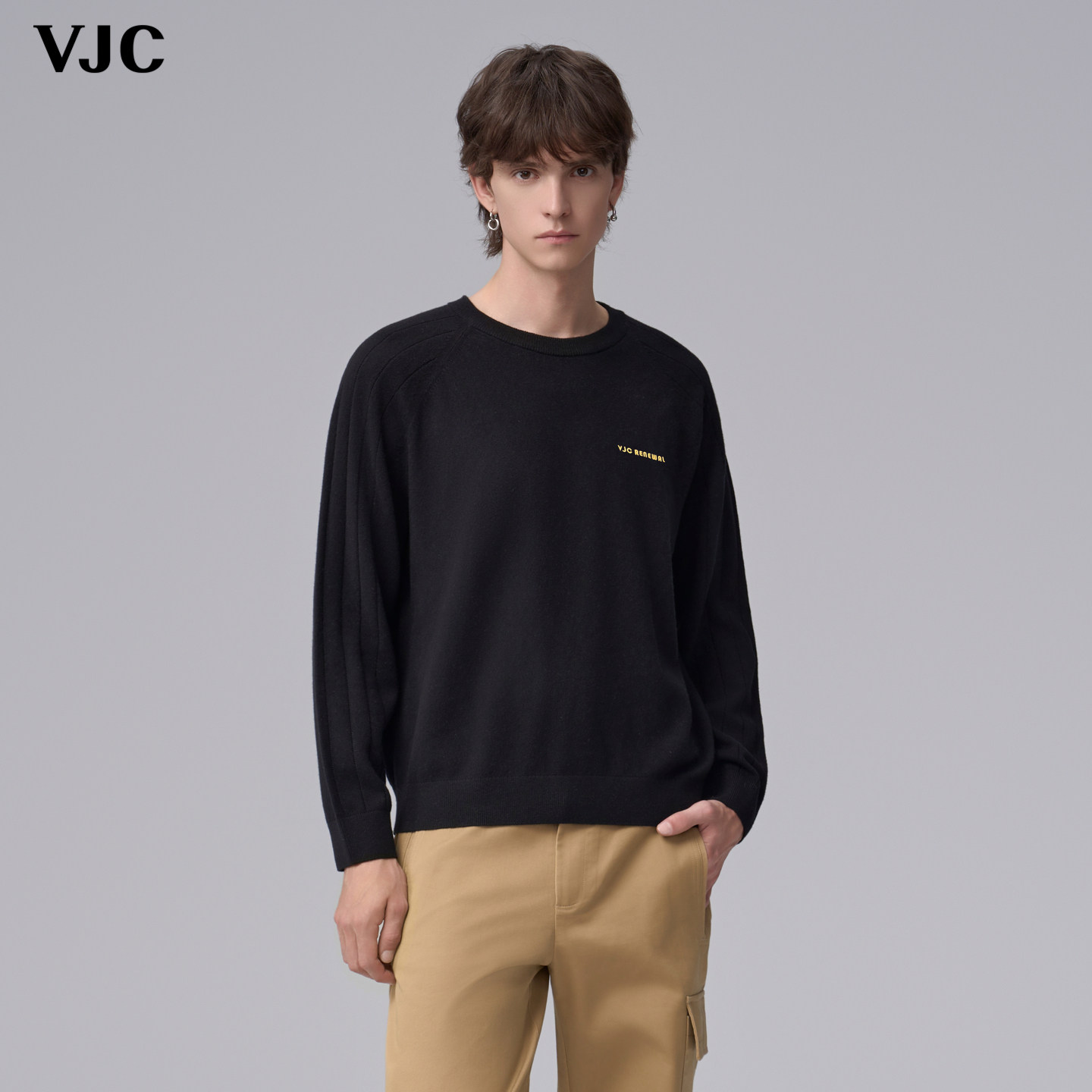 【100%绵羊毛】VJC/威杰思2026春季高端轻奢毛衣品牌休闲羊毛衫
