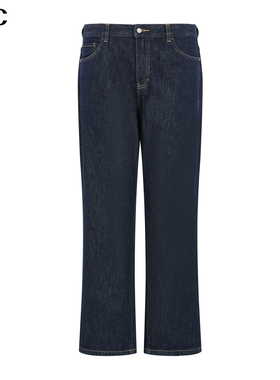 VJC/威杰思【100%棉】直筒宽松牛仔长裤撞色男