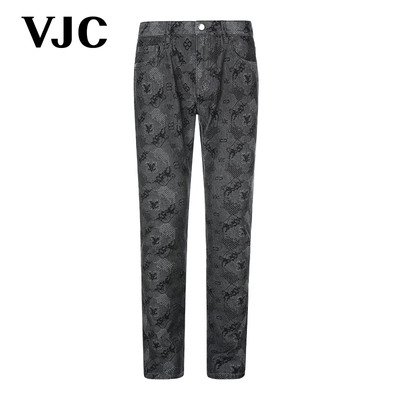 VJC春夏新款男装潮流水洗牛仔裤
