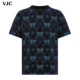 撞色印花短袖 VJC T恤潮流街头上衣蓝 男士 时尚 威杰思2025秋季 新款