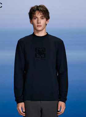 VJC/威杰思2025秋季新款男装时尚休闲长袖针织T恤棉莫代尔打底衫