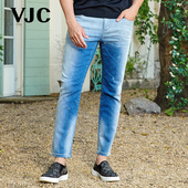 威杰思 时尚 专柜同款 VJC 2025夏新款 男装 磨白牛仔裤 D25BO2783