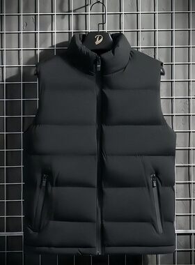 羽绒服马甲男女款外搭2025新款冬季无袖坎肩男士大码黑色夹克外套