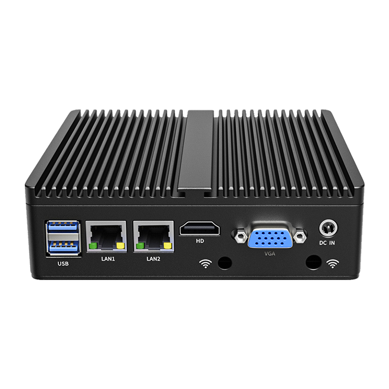 倍控迷你主机J1900嵌入式计算机linux工控机无风扇微型电脑minipc小主机双网双串工业电脑酷睿I3-4005U RS232