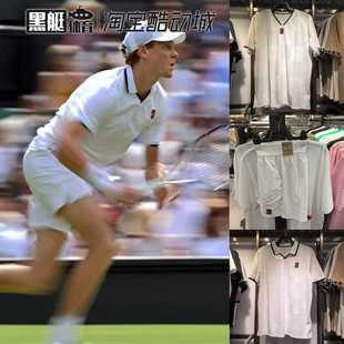 NIKE耐克辛纳同款温网网球服polo短袖短裤ib1044-100 ib1025-100