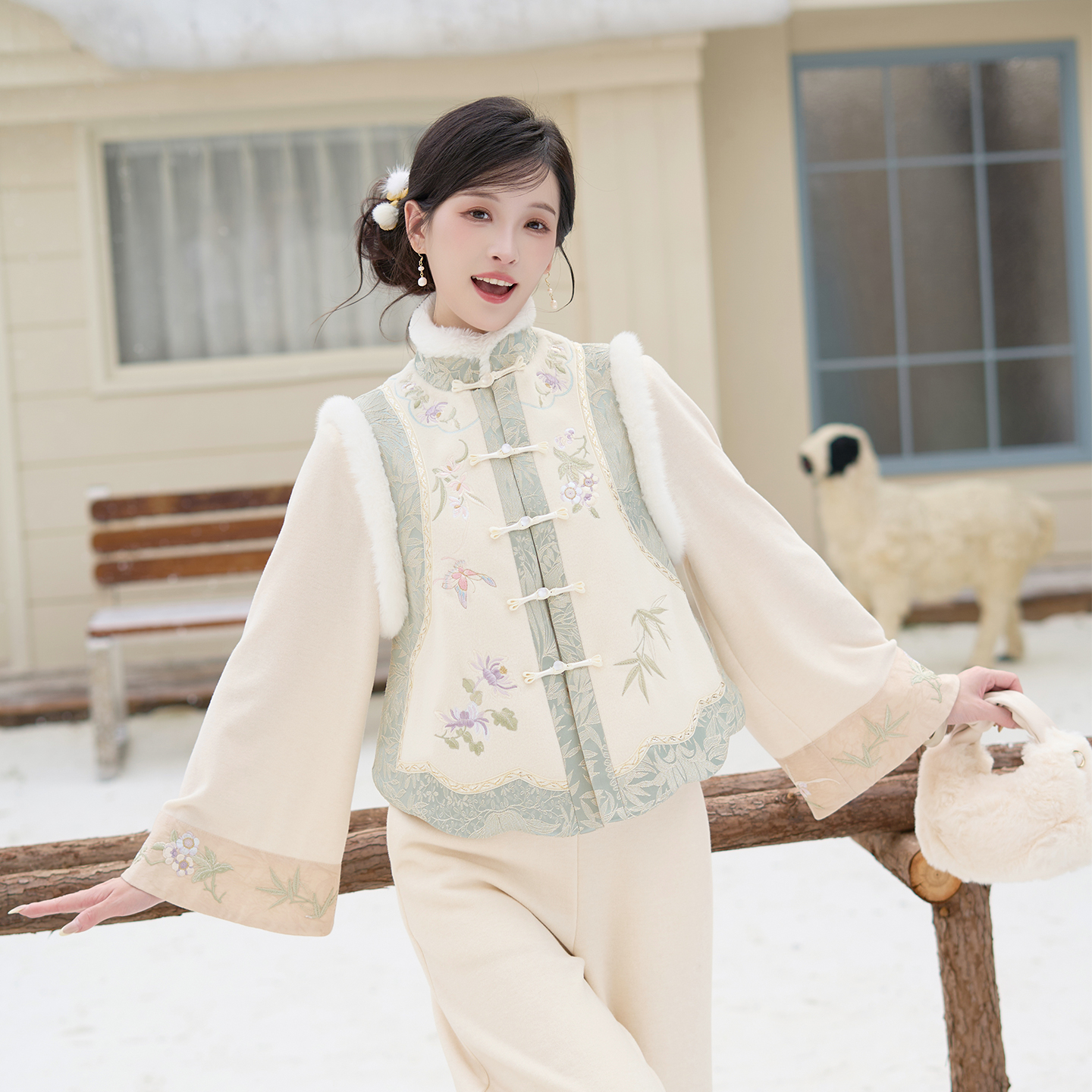 山间四时新中式马甲秋冬国风汉服