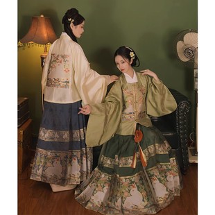 玉兔望月 清水溪汉初原创 明制汉服女上衣织金补服方领马面裙国风