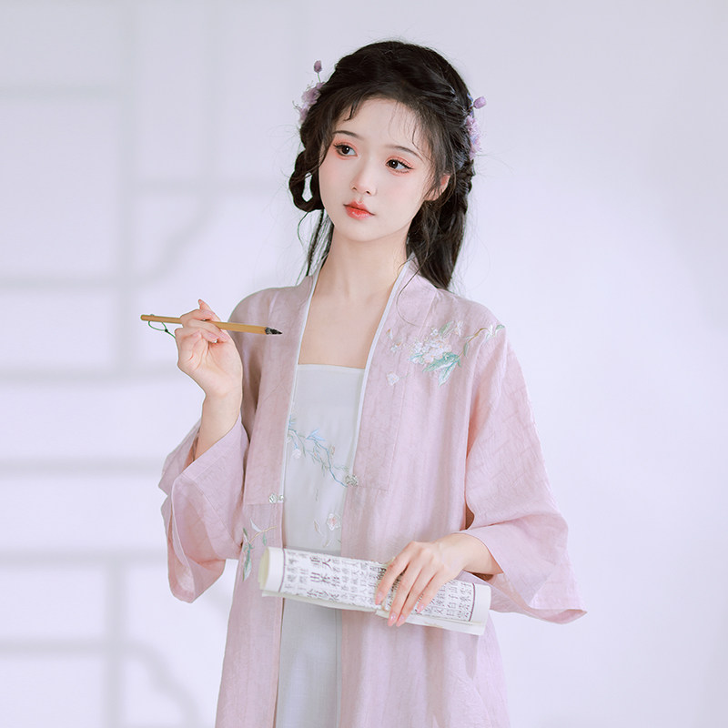 玲珑雪 清水溪 原创日常汉服女春秋国风改良宋裤阔腿裤外搭褙子