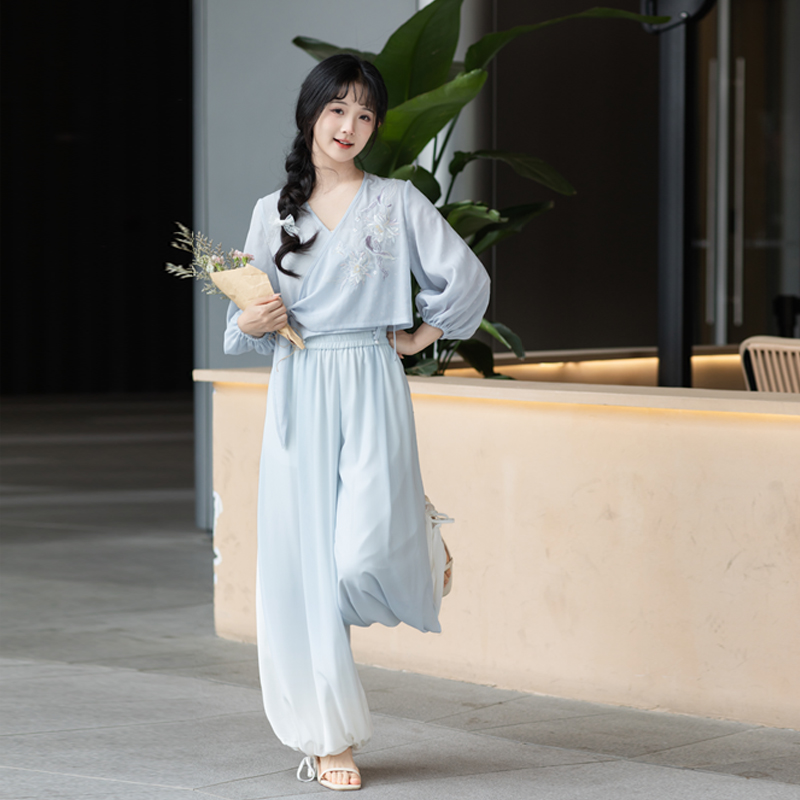 多色款宋裤改良汉服交领上衣