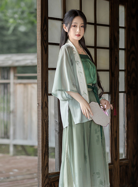 微雨初霁贰 清水溪汉初 夏季汉服宋抹成人女对襟短衫宋制改良宋裤