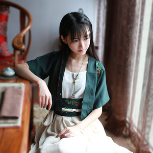 南歌子-清水溪原创复古中国风绣花日常汉服女对襟短款上襦夏秋款