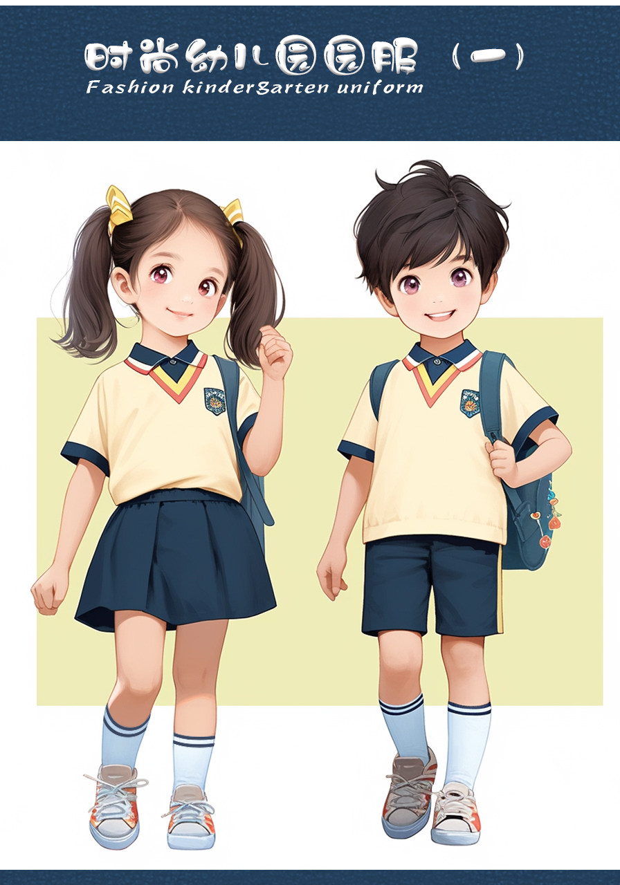时尚幼儿园园服图片/手绘风校服图片/校服画册电子版/校服设计图