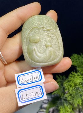 和田玉新疆山流水雕刻件悟道题材肉质紧实细腻有微棉不介意可入