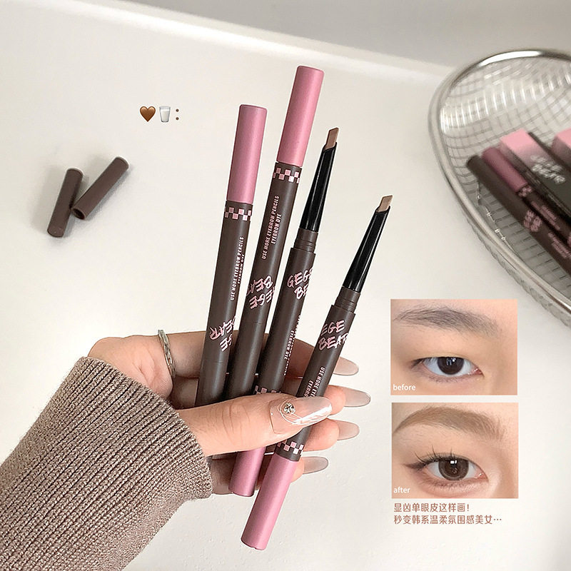 多用眉笔染眉膏双头双效染眉二合一初学者浅棕野生眉顺滑绒雾妆效