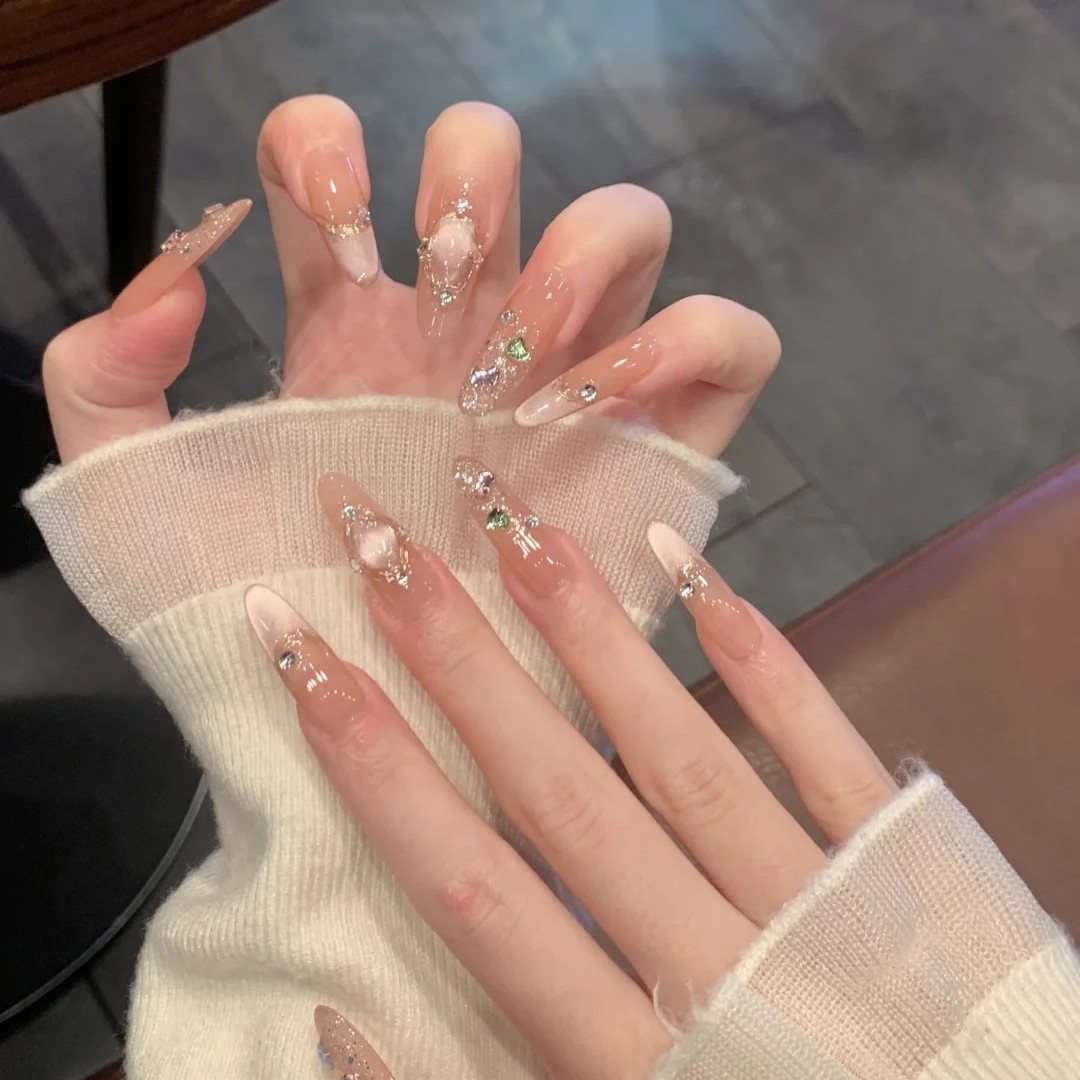 纯手工仙女爆闪轻奢美甲