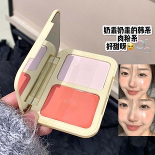 朦胧甜心双色腮红盘持妆显嫩自然提气色韩系元气腮红膏女团胭脂