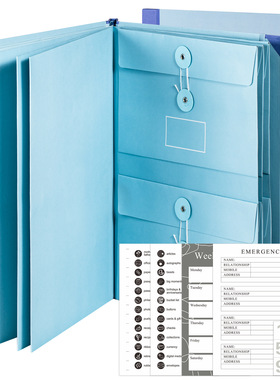 跨境In Case I Go Missing Binder马尼拉口袋文件风琴收纳文件夹