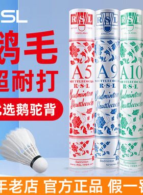 亚狮龙RSL羽毛球A10号耐打10号升级款鹅毛A9号AS9AC9品质A5羽毛球