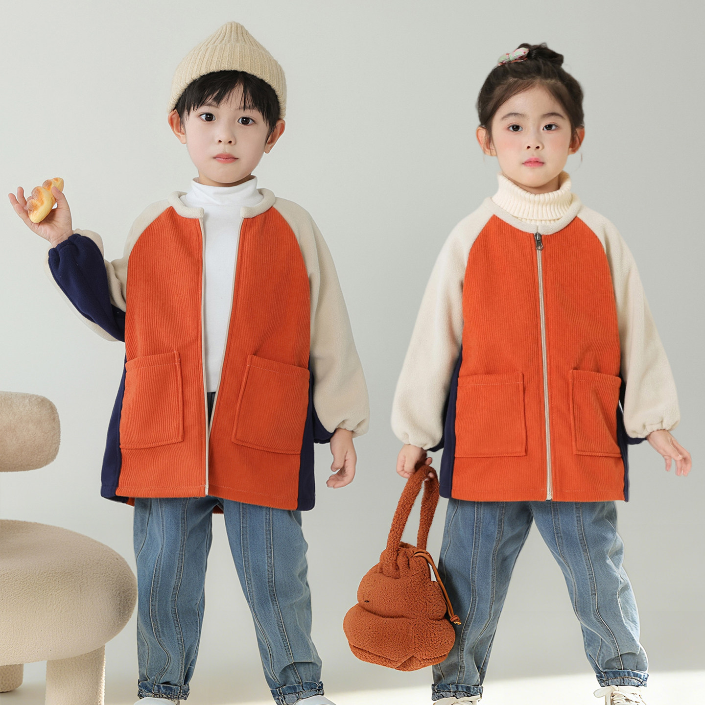 宝宝男女罩衣摇粒绒灯芯绒拉链秋冬可外穿男女幼儿园儿童吃饭围兜,童装/婴儿装/亲子装,反穿衣/罩衣,淘宝优惠券,粉丝福利购,淘宝优惠卷