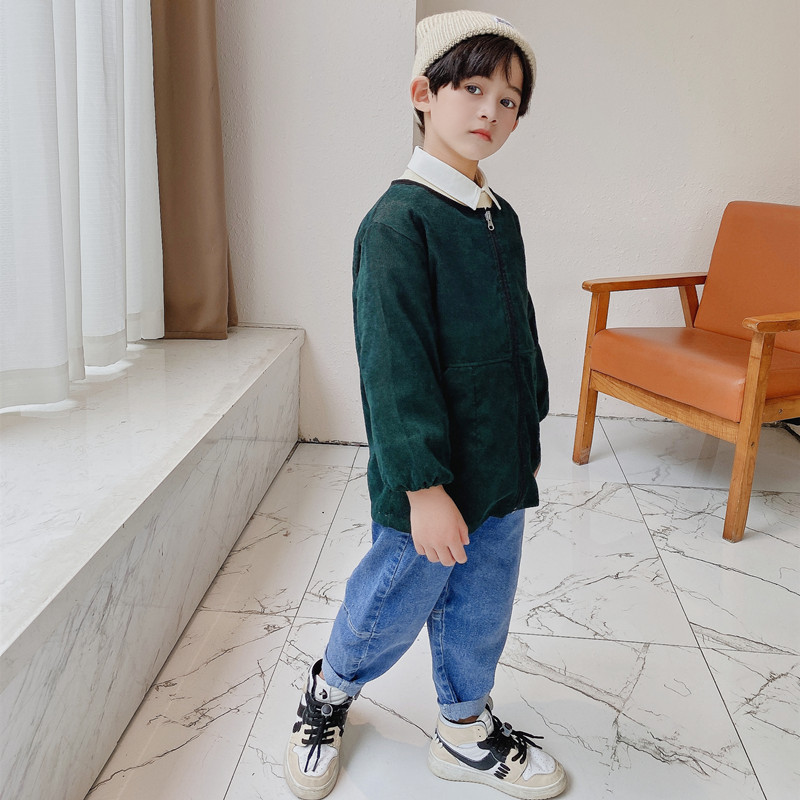 男宝宝薄款灯芯绒幼儿园韩版罩衣