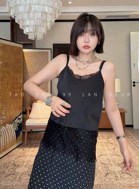 微胖mm叠穿内搭蕾丝法式设计钩花显瘦打底背心女纯欲精致风上衣