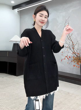 2026早春极简百搭小众设计大口袋长袖针织开衫