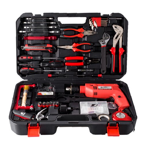 128件家用工具组合套装电钻组套