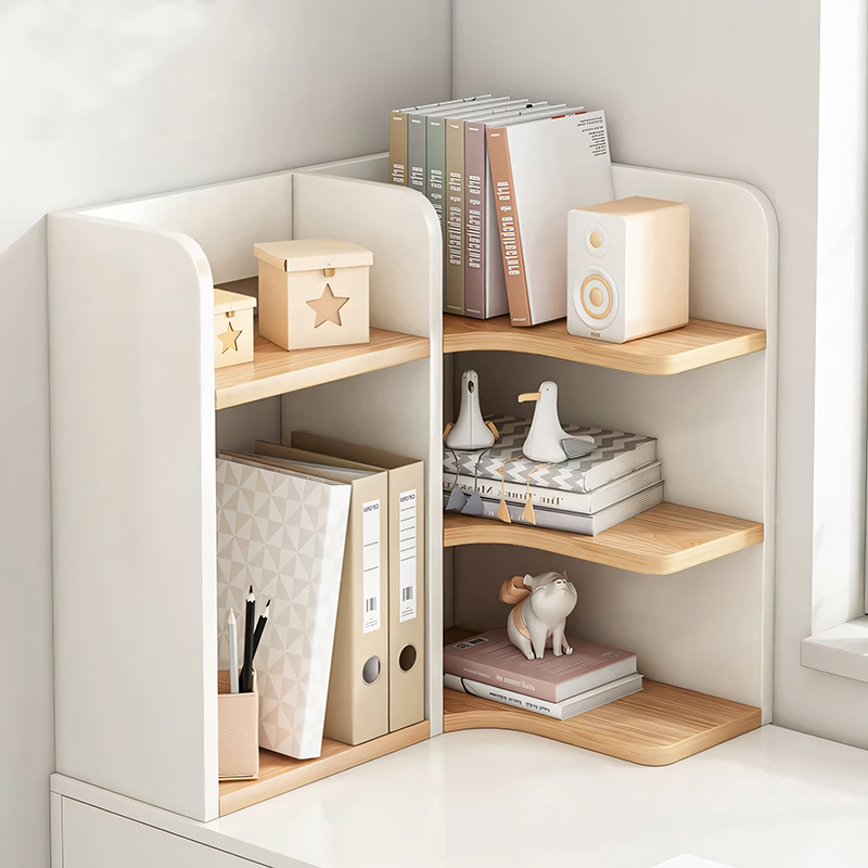 桌面转角置物架桌上书架工位收纳架书桌储物架学生宿舍小架子书柜