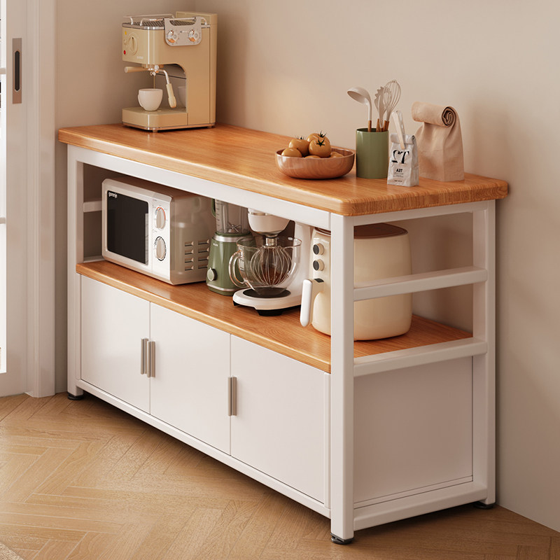 餐边柜厨房置物架多功能实木靠墙碗橱柜工作台微波炉家用收纳柜子,厨房/烹饪用具,厨房置物架/置物柜/角架,淘宝优惠券,粉丝福利购,淘宝优惠卷