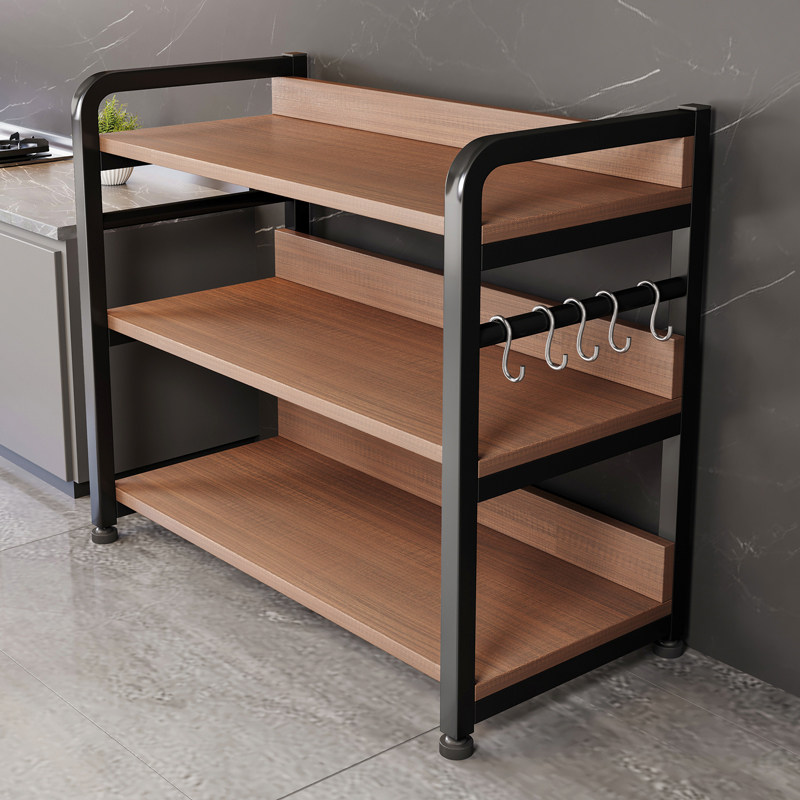 置物架落地多层厨房微波炉烤箱收纳架家用货架阳台杂物靠墙储物架