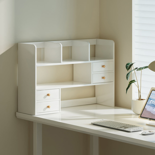 桌面置物架桌上书架办公桌台面小书柜女生一体靠墙书桌上收纳架子