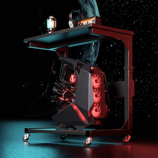 烽火主机托架移动基站机箱放置架小推车置物架电竞房电脑桌边收纳