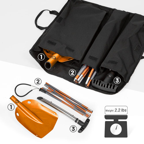 户外雪地探测杆铝合金雪铲雪崩搜救工具雪地深度测量器专业装备