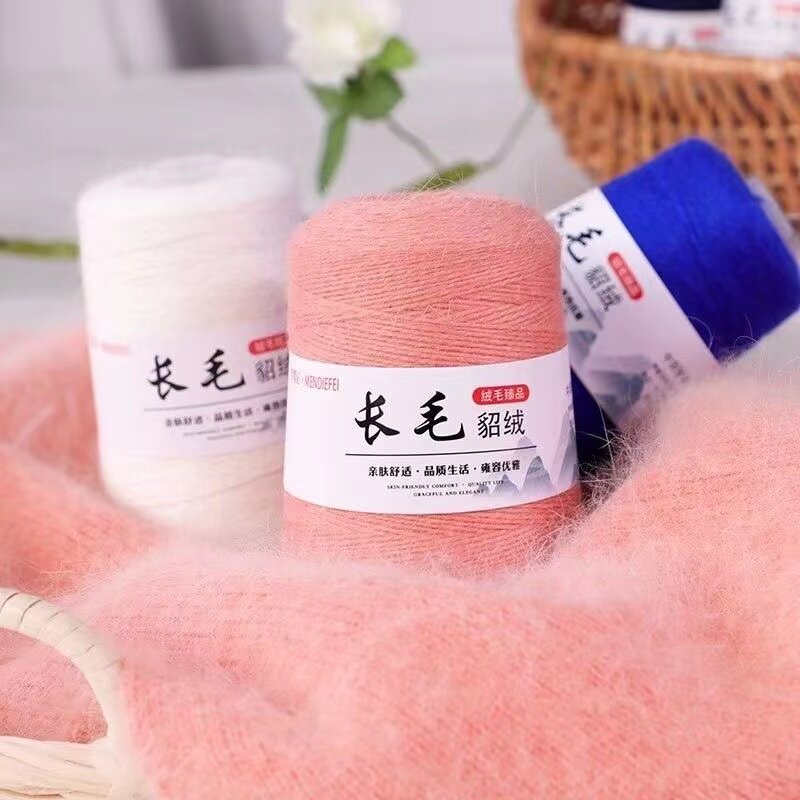 手编长毛中细貂绒线正品围巾线