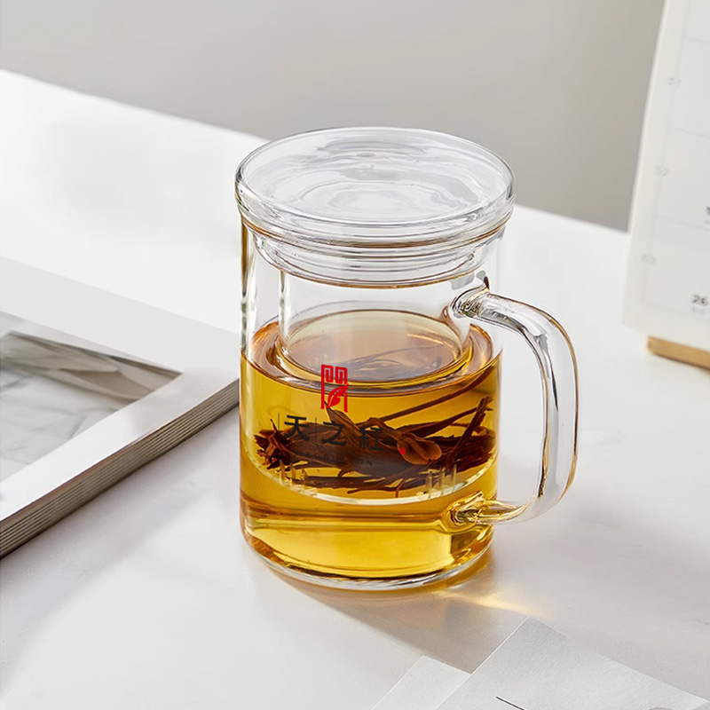 天之红定制君子兰茶水分离杯