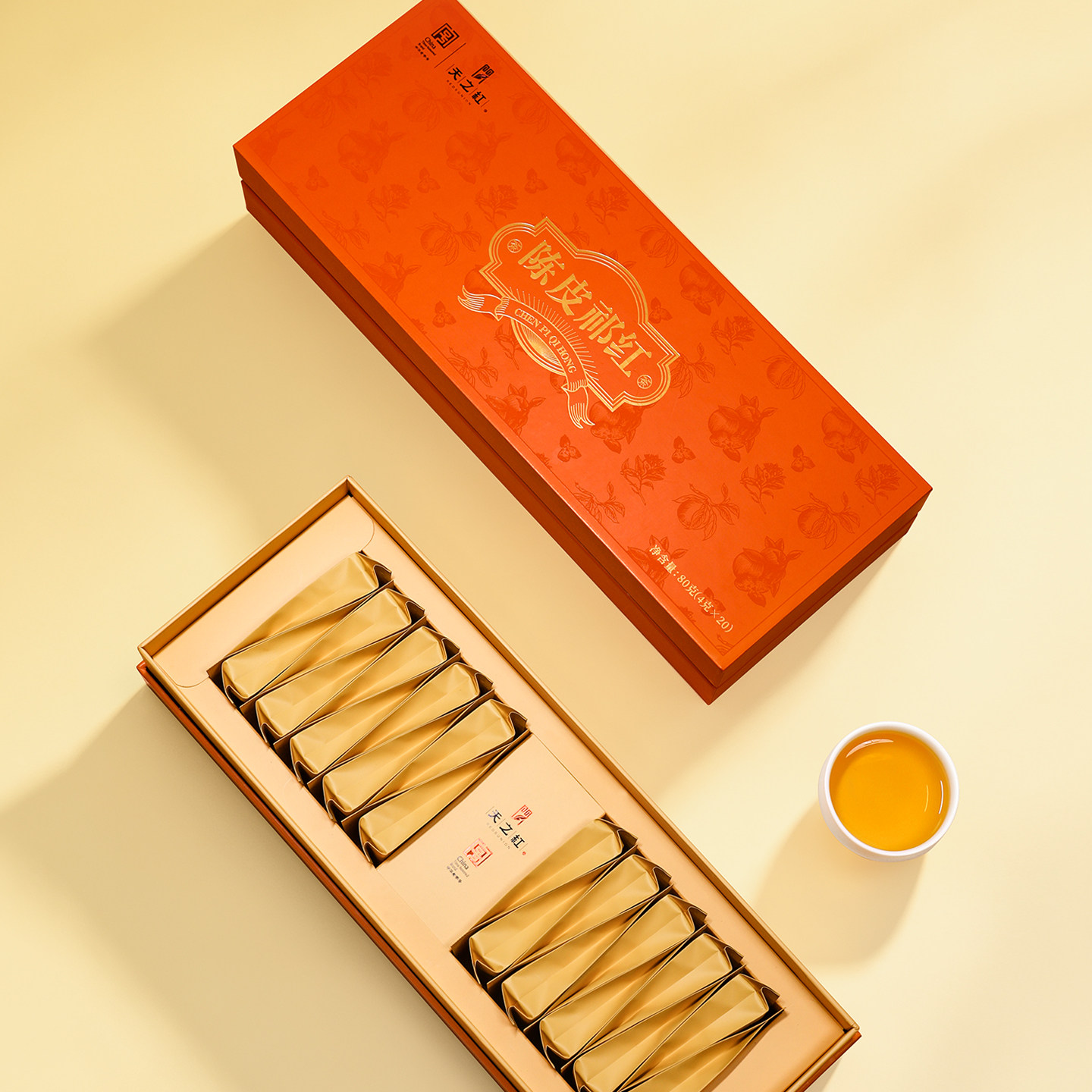 天之红祁门红茶官方旗舰店2026新茶陈皮祁红*20袋礼盒装图片