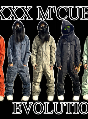 Sxxx M‘Cube EVOLUTION 机械师男女加棉加厚双板单板连体滑雪服