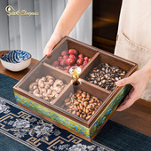 中式 高档轻奢干果盒2025新款 客厅家用瓜子糖果盒水果盘带盖收纳盒